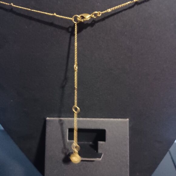 Vintage STELLA & DOT Gold-Plated Julia Coin Pendant, 20" - Picture 3 of 4